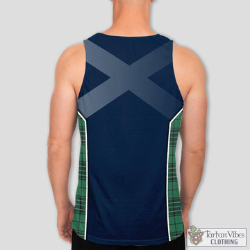 MacLean Hunting Ancient Tartan Men's Tanks Top with Family Crest and Scottish Thistle Vibes Sport Style