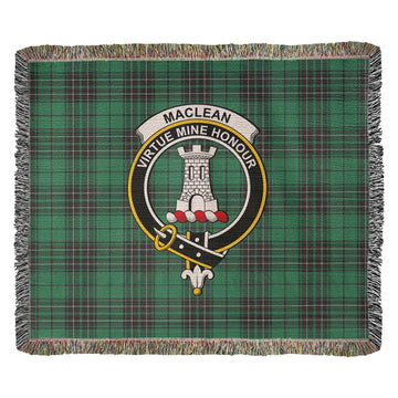 MacLean Hunting Ancient Tartan Woven Blanket with Family Crest