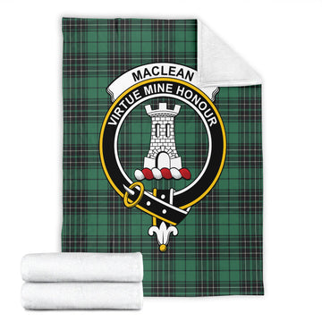 MacLean Hunting Ancient Tartan Blanket with Family Crest