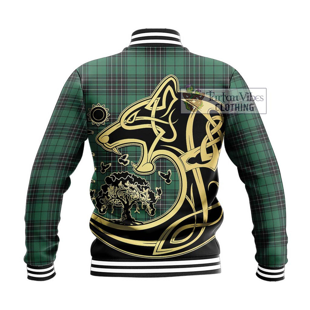 MacLean Hunting Ancient Tartan Baseball Jacket with Family Crest Celtic Wolf Style - Tartan Vibes Clothing