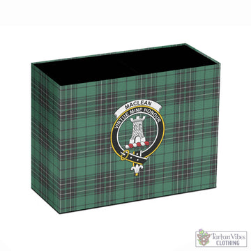 MacLean Hunting Ancient Tartan Pen Holder with Family Crest