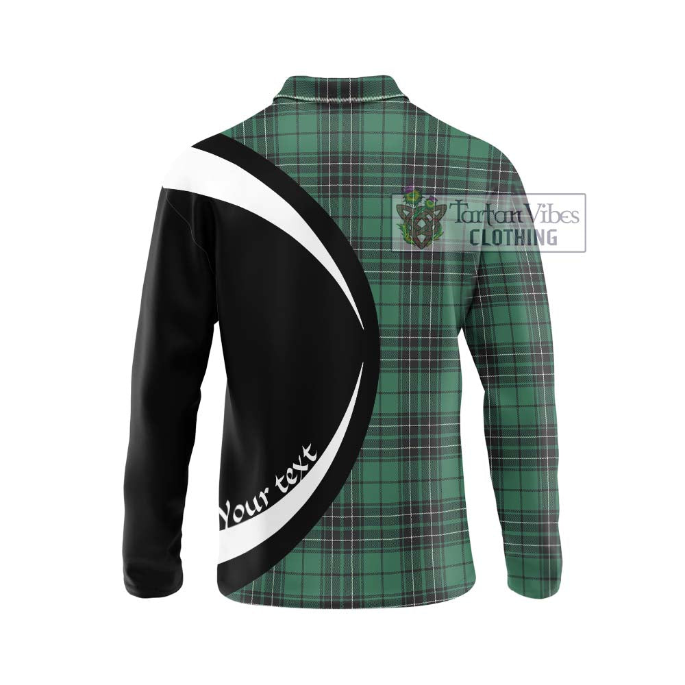 MacLean Hunting Ancient Tartan Long Sleeve Polo Shirt with Family Crest Circle Style - Tartan Vibes Clothing