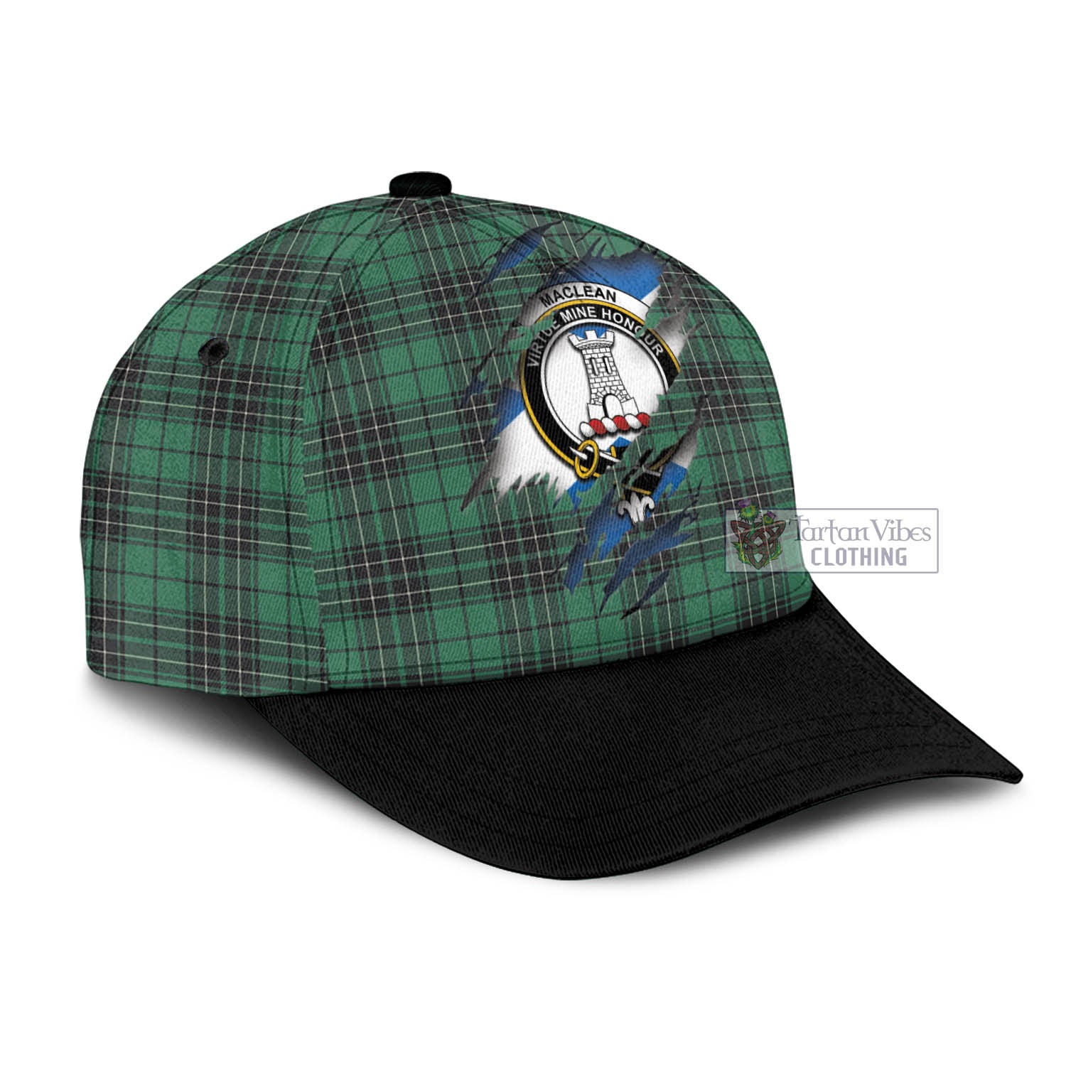 Tartan Vibes Clothing MacLean Hunting Ancient Tartan Classic Cap with Family Crest In Me Style