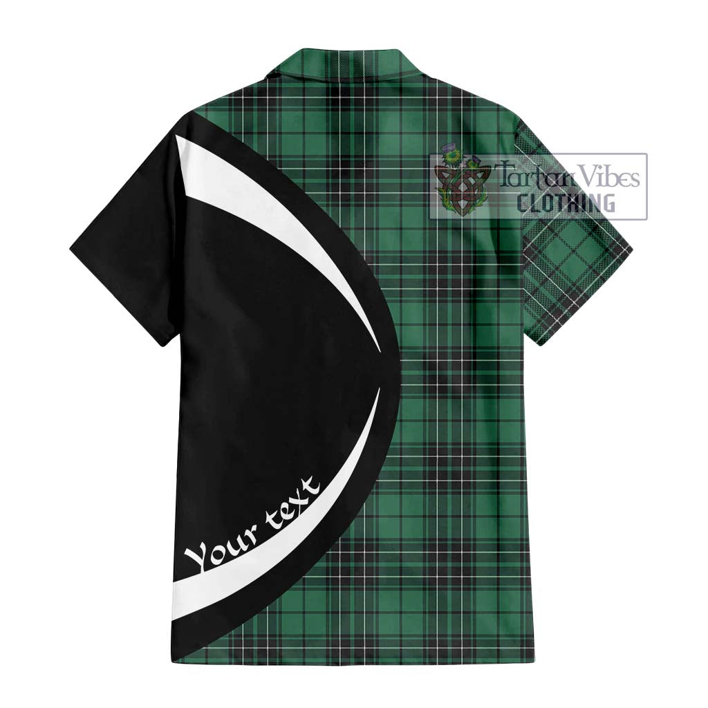 MacLean Hunting Ancient Tartan Short Sleeve Button Up with Family Crest Circle Style - Tartan Vibes Clothing