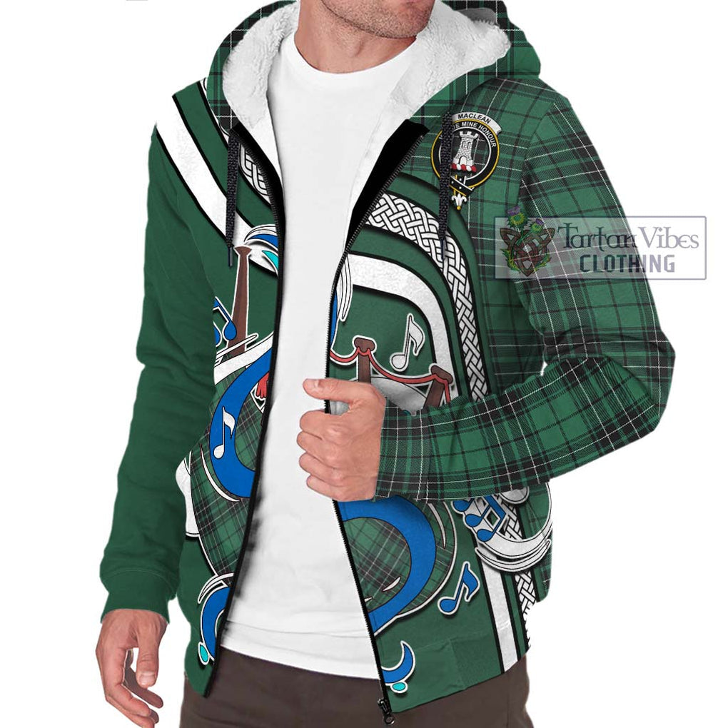 MacLean Hunting Ancient Tartan Sherpa Hoodie with Epic Bagpipe Style Unisex - Tartanvibesclothing Shop