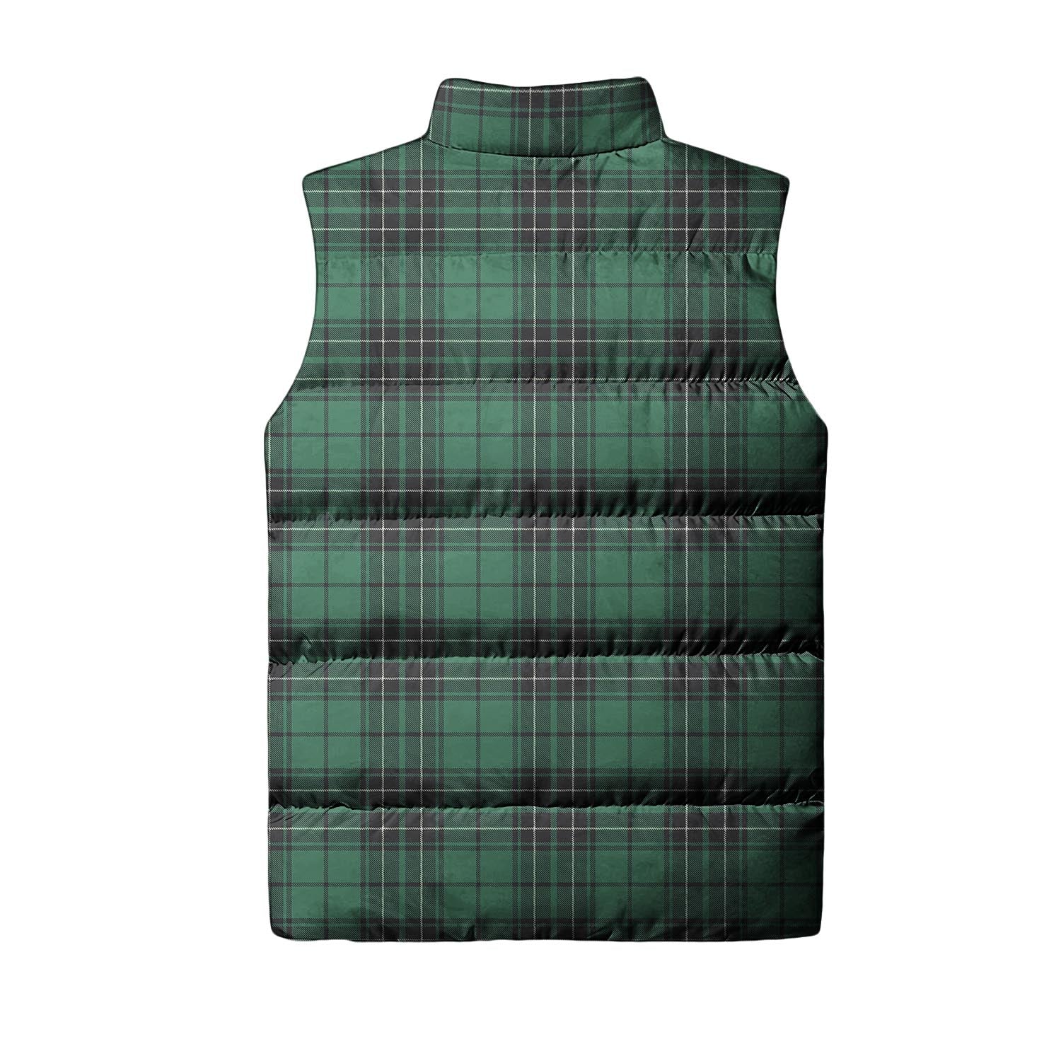 MacLean Hunting Ancient Tartan Sleeveless Puffer Jacket with Family Crest - Tartanvibesclothing