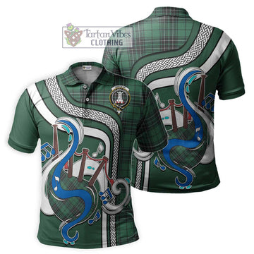 MacLean Hunting Ancient Tartan Polo Shirt with Epic Bagpipe Style