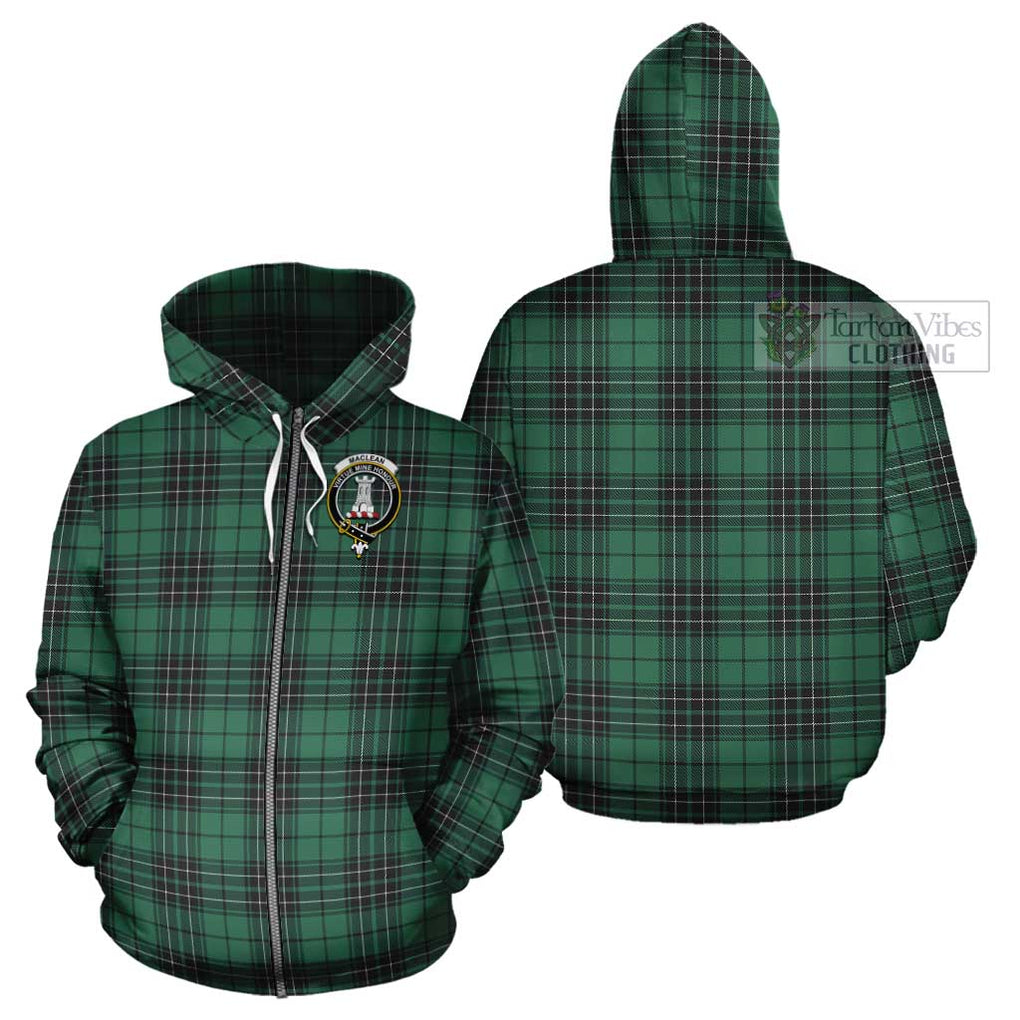 MacLean Hunting Ancient Tartan Cotton Hoodie with Family Crest Zip Hoodie - Tartan Vibes Clothing