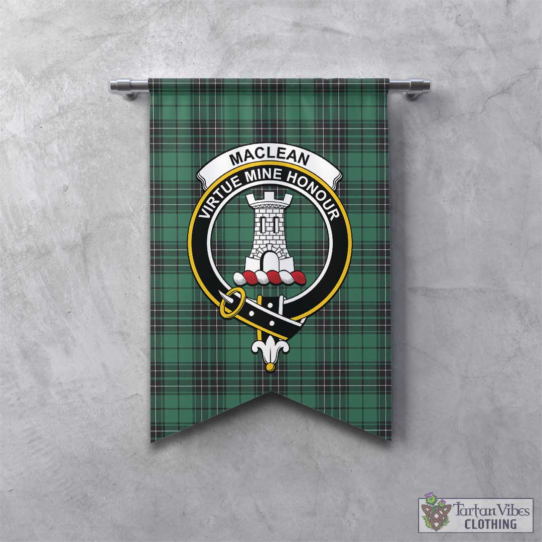 Tartan Vibes Clothing MacLean Hunting Ancient Tartan Gonfalon, Tartan Banner with Family Crest