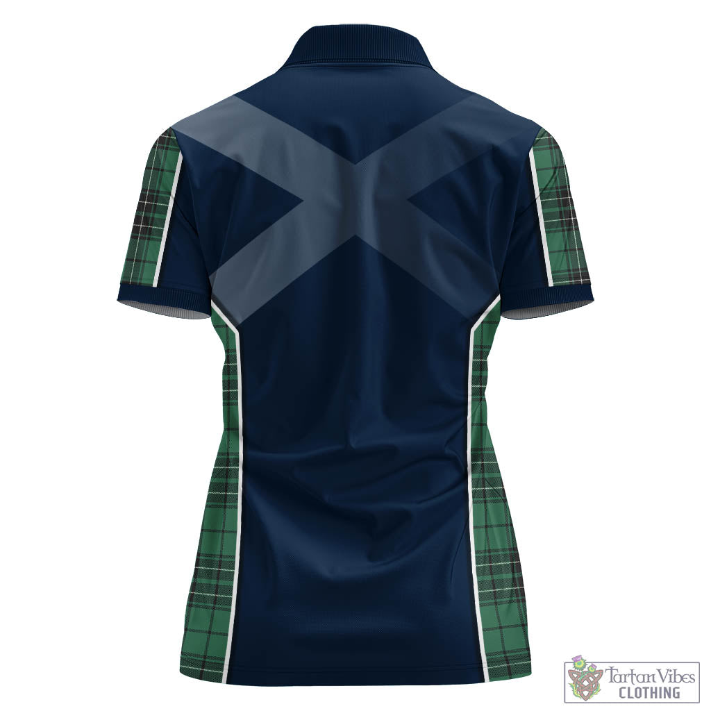 Tartan Vibes Clothing MacLean Hunting Ancient Tartan Women's Polo Shirt with Family Crest and Scottish Thistle Vibes Sport Style