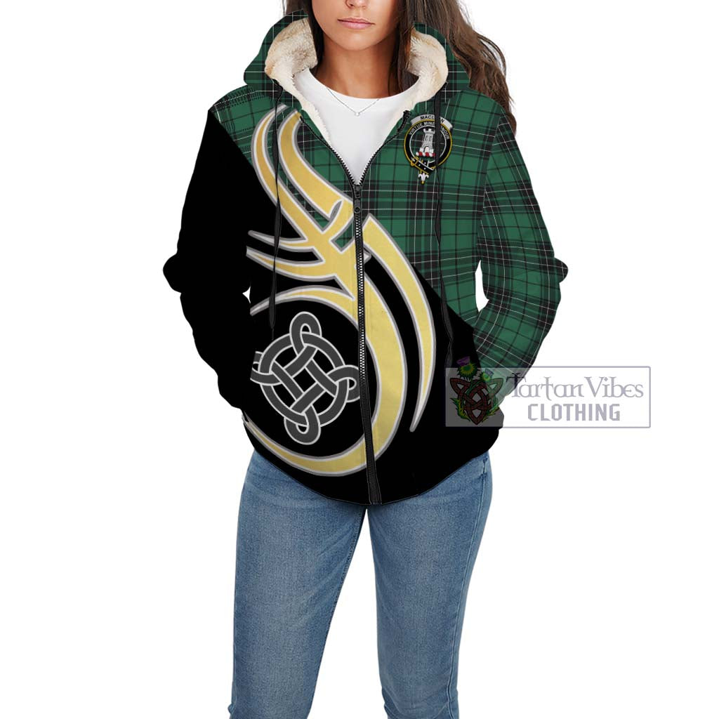 MacLean Hunting Ancient Tartan Sherpa Hoodie with Family Crest and Celtic Symbol Style Unisex - Tartan Vibes Clothing