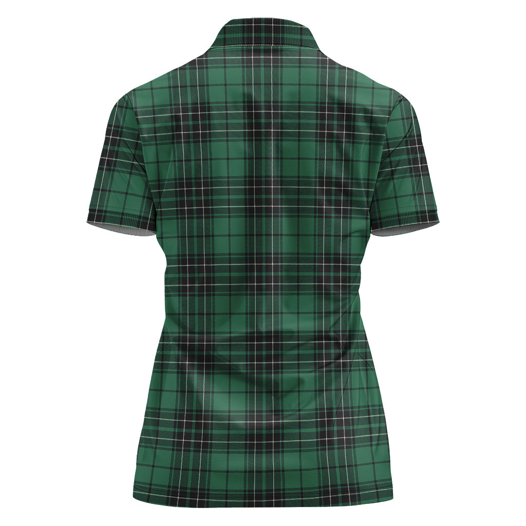 MacLean Hunting Ancient Tartan Polo Shirt with Family Crest For Women - Tartan Vibes Clothing