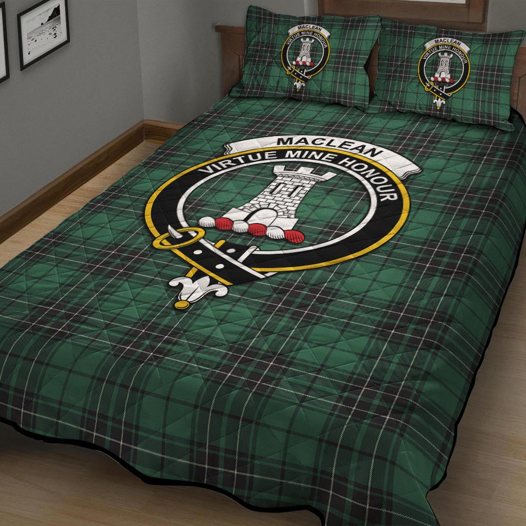 MacLean Hunting Ancient Tartan Quilt Bed Set with Family Crest - Tartanvibesclothing