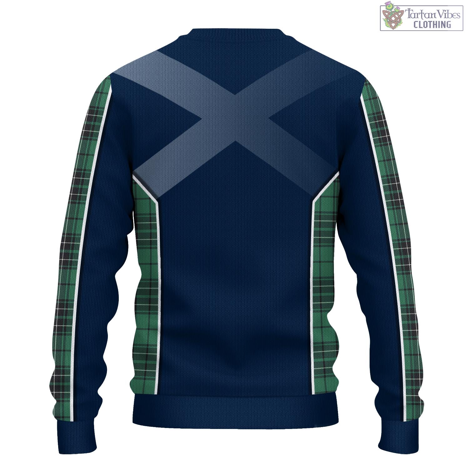 Tartan Vibes Clothing MacLean Hunting Ancient Tartan Knitted Sweatshirt with Family Crest and Scottish Thistle Vibes Sport Style