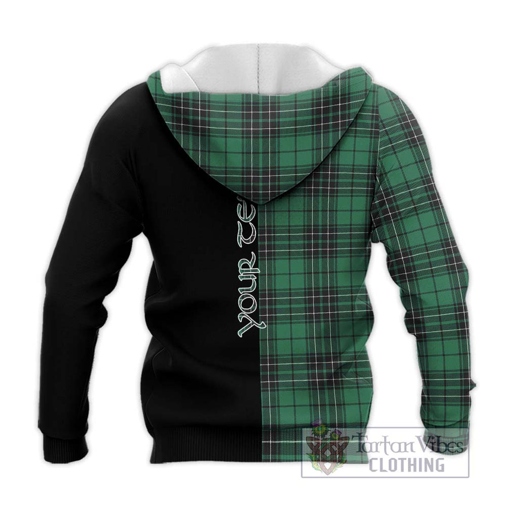 MacLean Hunting Ancient Tartan Knitted Hoodie with Family Crest and Half Of Me Style - Tartanvibesclothing Shop