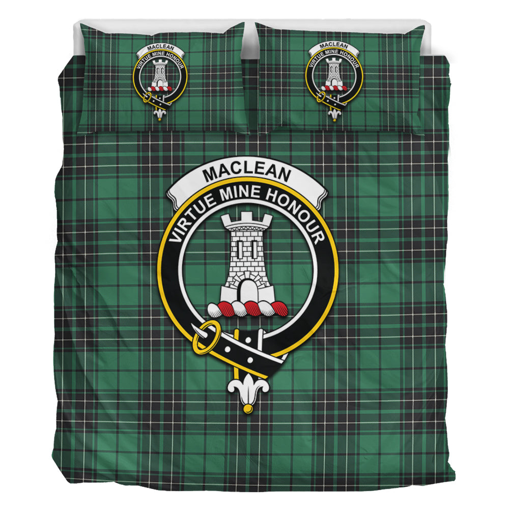 MacLean Hunting Ancient Tartan Bedding Set with Family Crest - Tartan Vibes Clothing