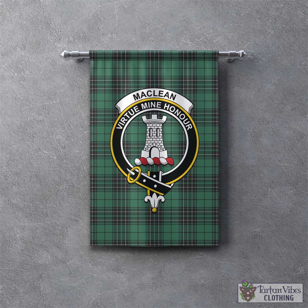 Tartan Vibes Clothing MacLean Hunting Ancient Tartan Gonfalon, Tartan Banner with Family Crest