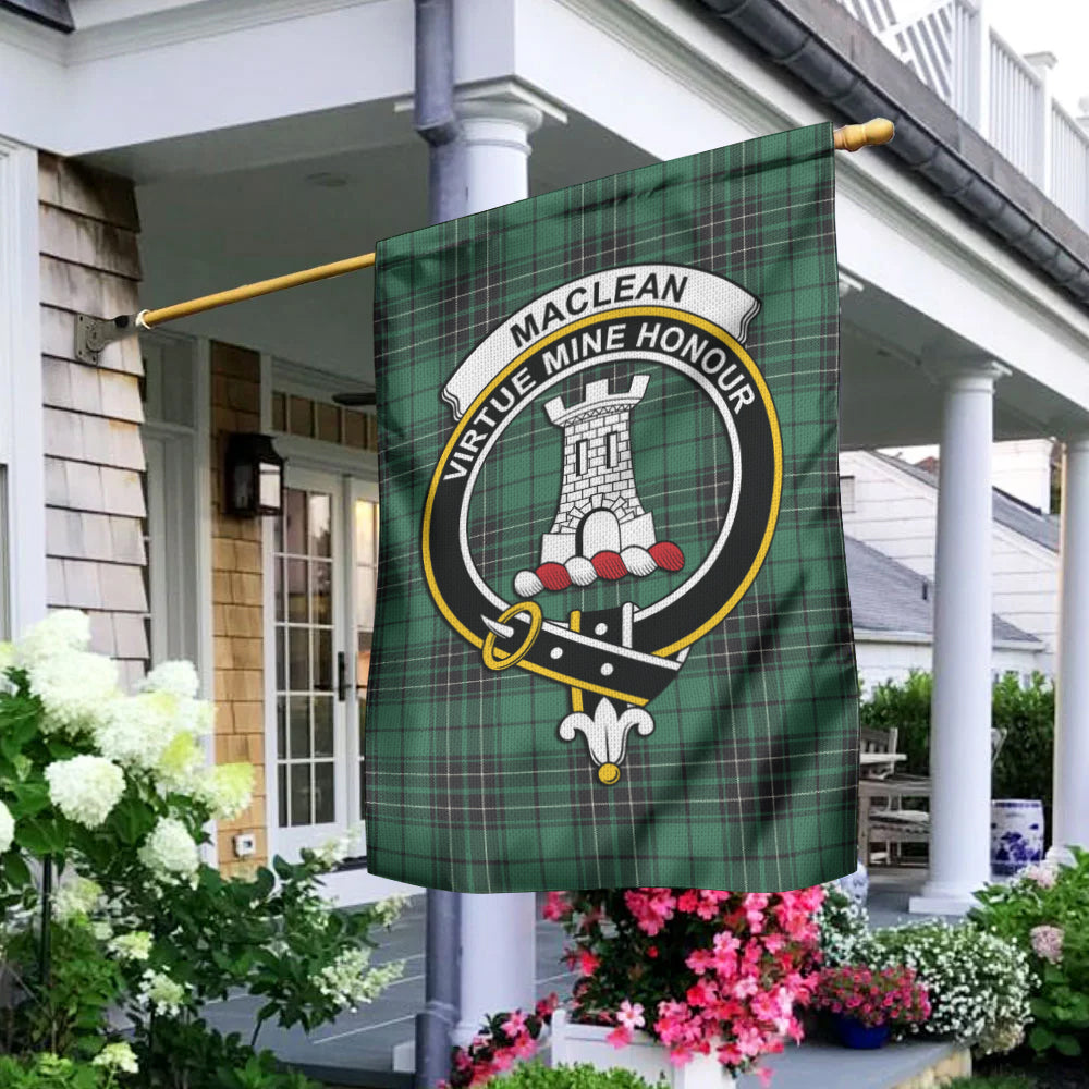 MacLean Hunting Ancient Tartan Flag with Family Crest - Tartan Vibes Clothing