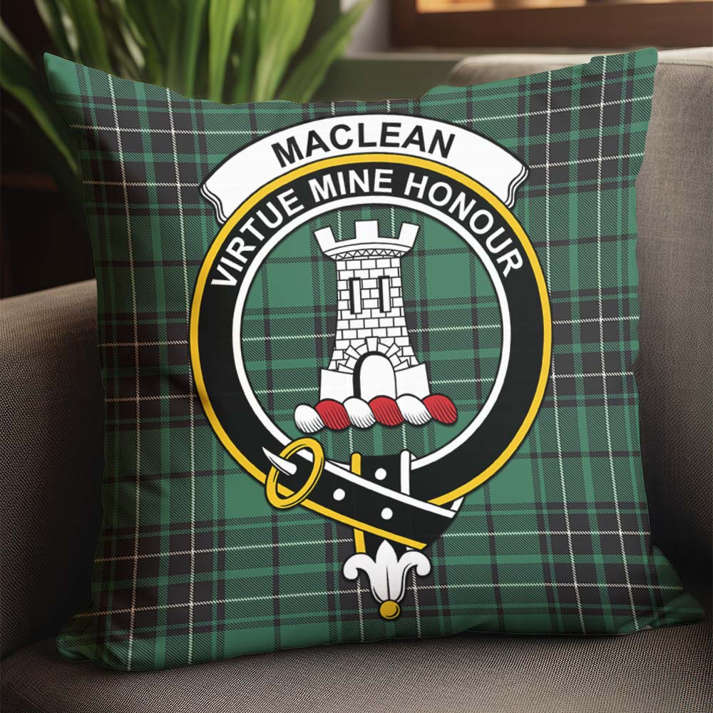 MacLean Hunting Ancient Tartan Pillow Cover with Family Crest - Tartanvibesclothing