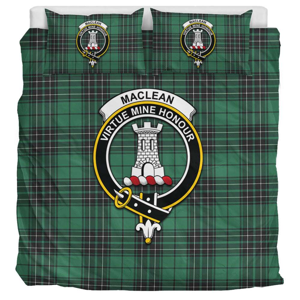 MacLean Hunting Ancient Tartan Bedding Set with Family Crest UK Bedding Set UK Super King 104*94 inch - Tartan Vibes Clothing