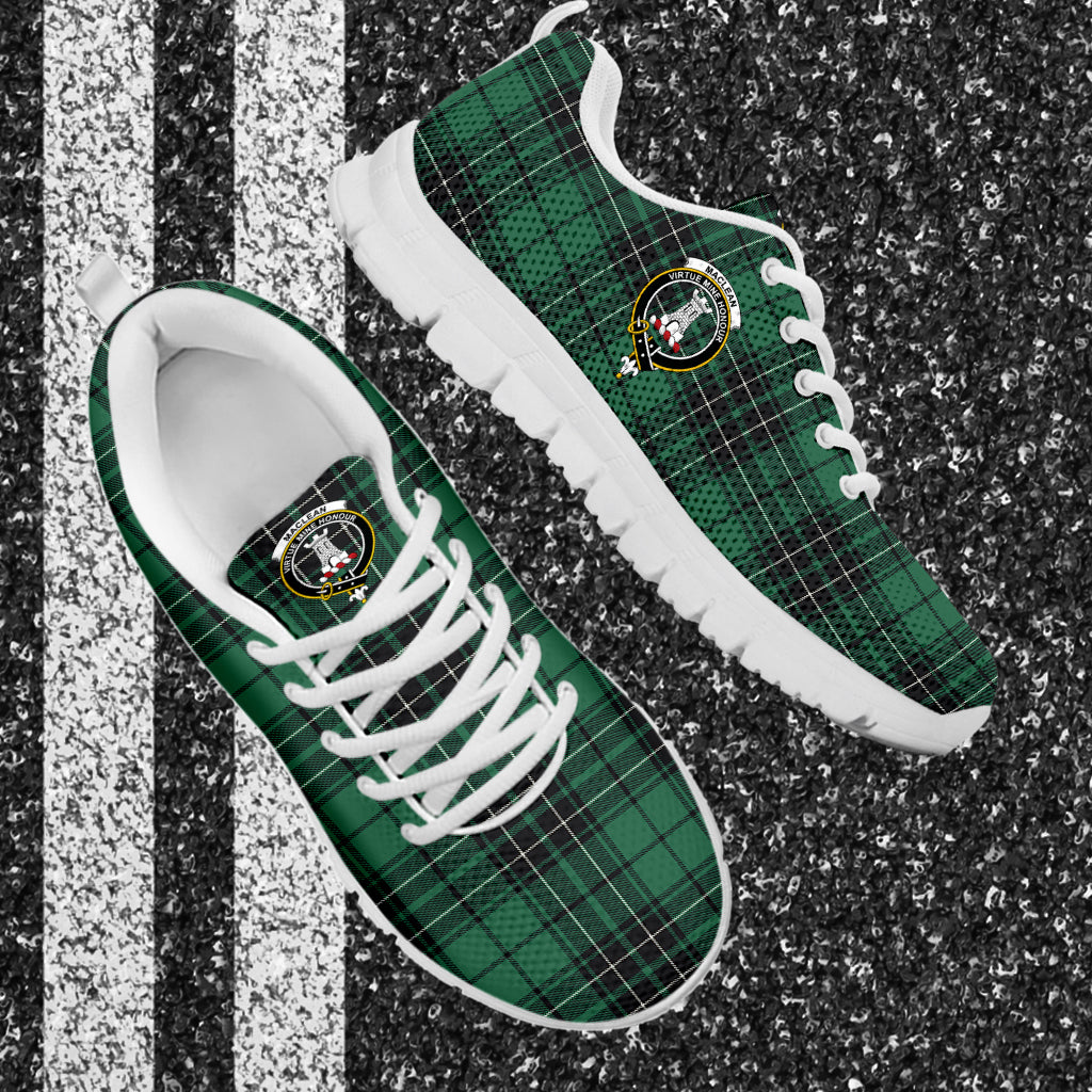 MacLean Hunting Ancient Tartan Sneakers with Family Crest - Tartan Vibes Clothing