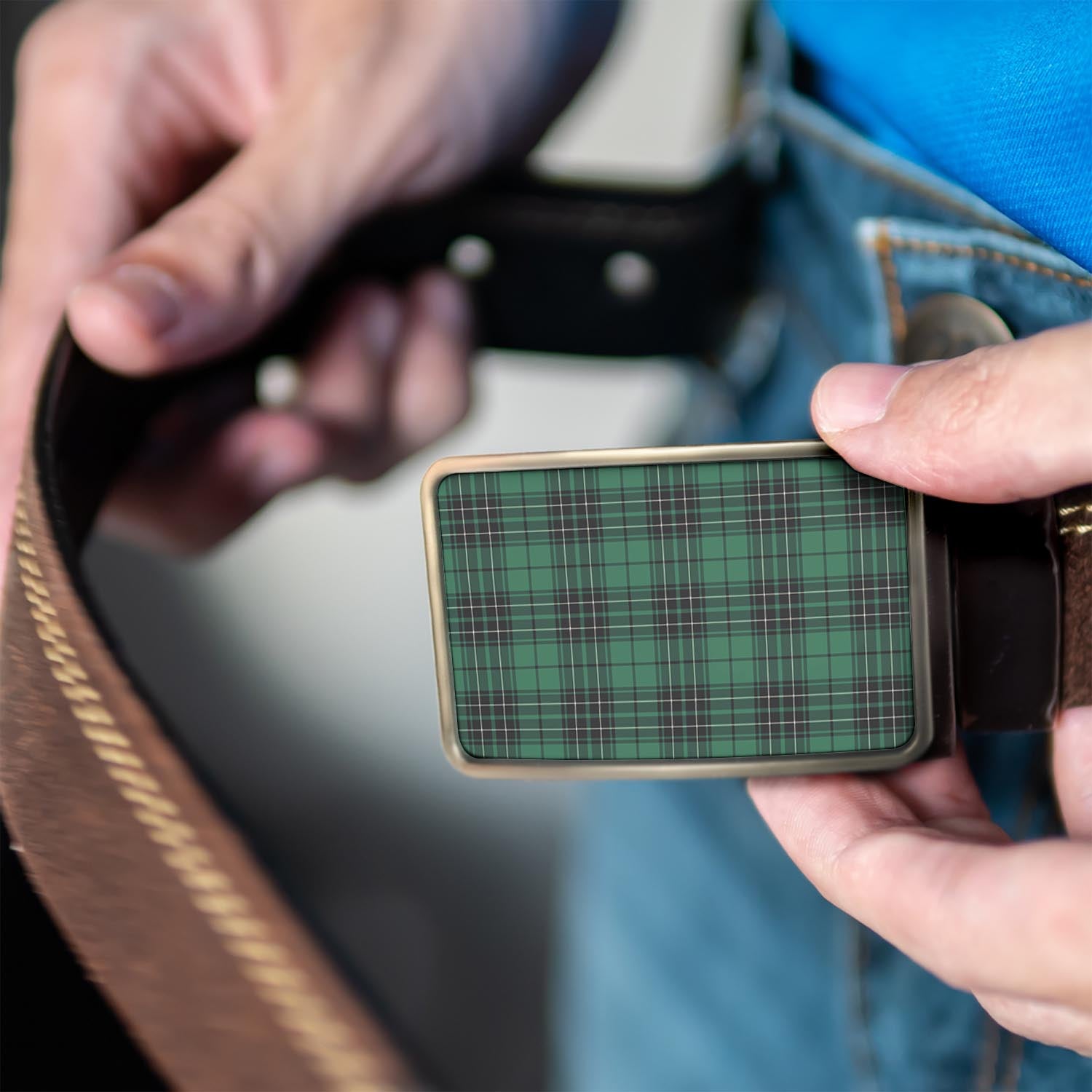 MacLean Hunting Ancient Tartan Belt Buckles - Tartanvibesclothing