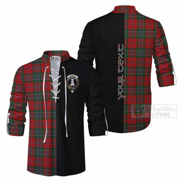 MacLean (McLean) Tartan Ghillie Kilt Shirt with Family Crest and Half Of Me Style