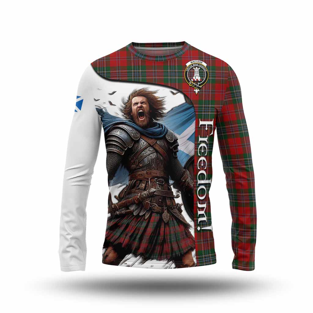 Tartan Vibes Clothing MacLean (McLean) Crest Tartan Long Sleeve T-Shirt Inspired by the Freedom of Scottish Warrior