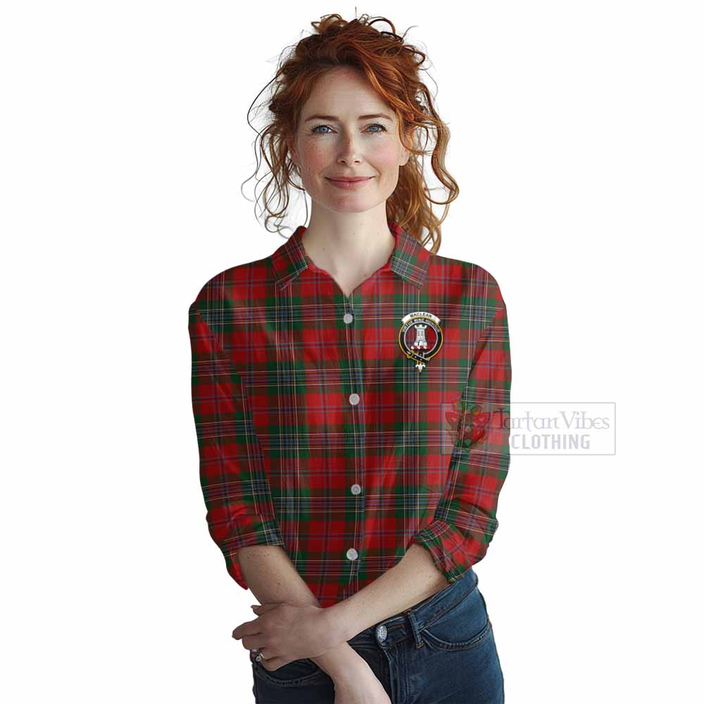 Tartan Vibes Clothing MacLean (McLean) Tartan Women's Casual Shirt with Family Crest DNA In Me Style