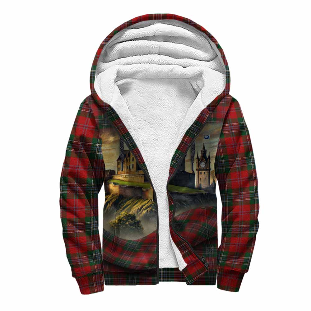 MacLean (McLean) Tartan Family Crest Sherpa Hoodie with Scottish Ancient Castle Style Unisex S - Tartan Vibes Clothing