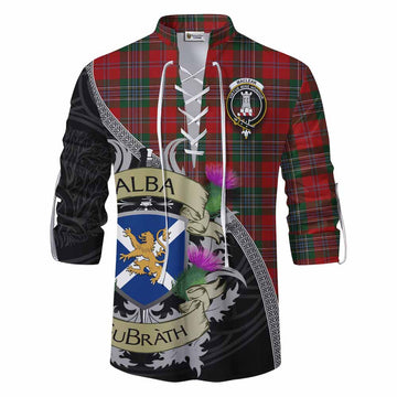 MacLean (McLean) Tartan Family Crest Ghillie Kilt Shirt Lion Rampant Royal Thistle Shield Celtic Inspired Men - Tartan Vibes Clothing