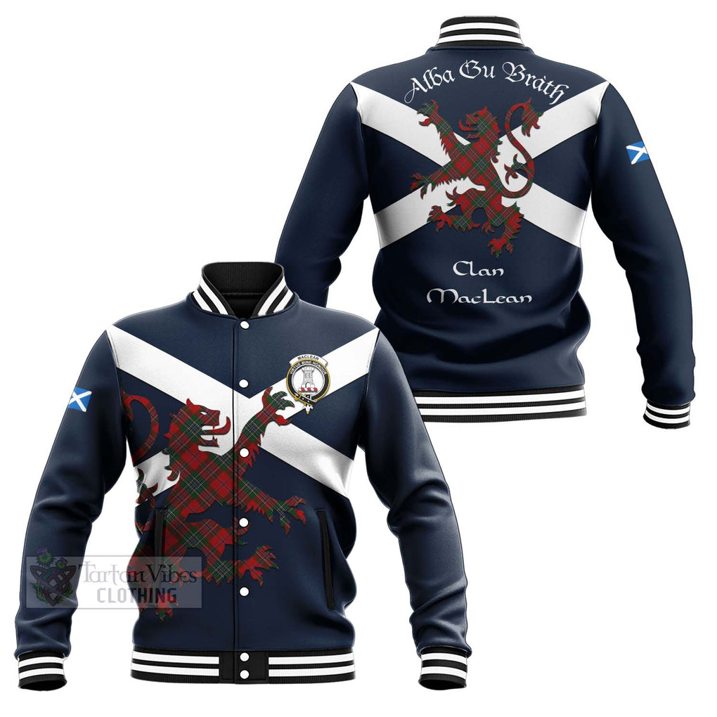 Tartan Vibes Clothing MacLean (McLean) Tartan Lion Rampant Baseball Jacket – Proudly Display Your Heritage with Alba Gu Brath and Clan Name