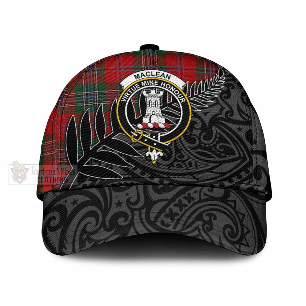 Tartan Vibes Clothing MacLean (McLean) Tartan Classic Cap with New Zealand Silver Fern Half Style