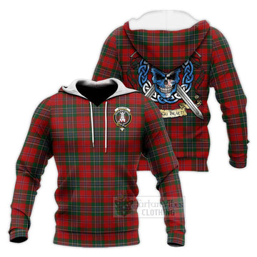 MacLean (McLean) Tartan Knitted Hoodie with Family Crest Celtic Skull Style