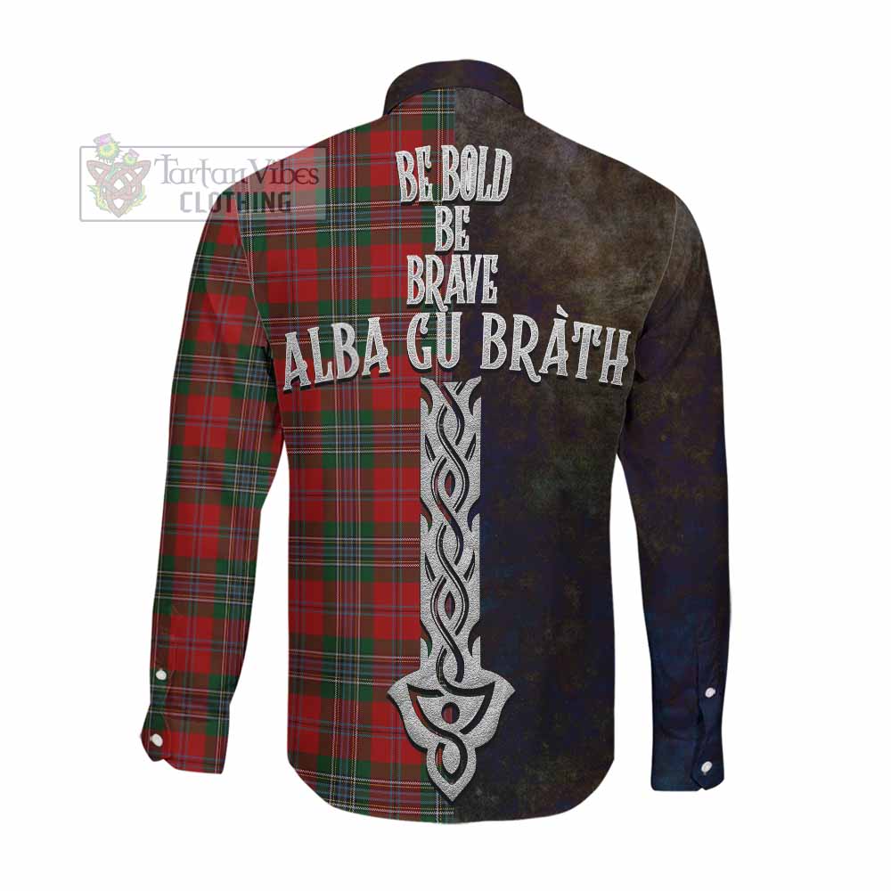 MacLean (McLean) Tartan Family Crest Long Sleeve Button Shirt Alba Gu Brath Be Brave Lion Ancient Style Men's Shirt - Tartan Vibes Clothing