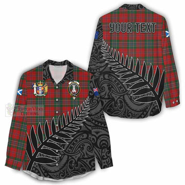 MacLean (McLean) Crest Tartan Women's Casual Shirt with New Zealand Silver Fern Half Style