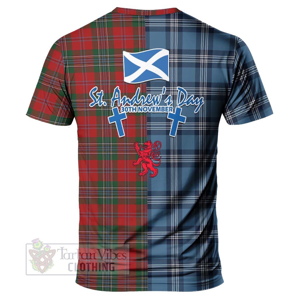 Tartan Vibes Clothing MacLean (McLean) Tartan T-Shirt Happy St. Andrew's Day Half Tartan Style