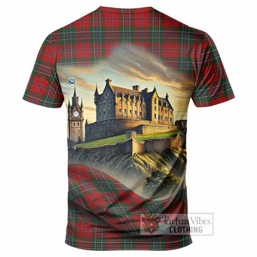 MacLean (McLean) Tartan Family Crest T-Shirt with Scottish Ancient Castle Style - Tartan Vibes Clothing