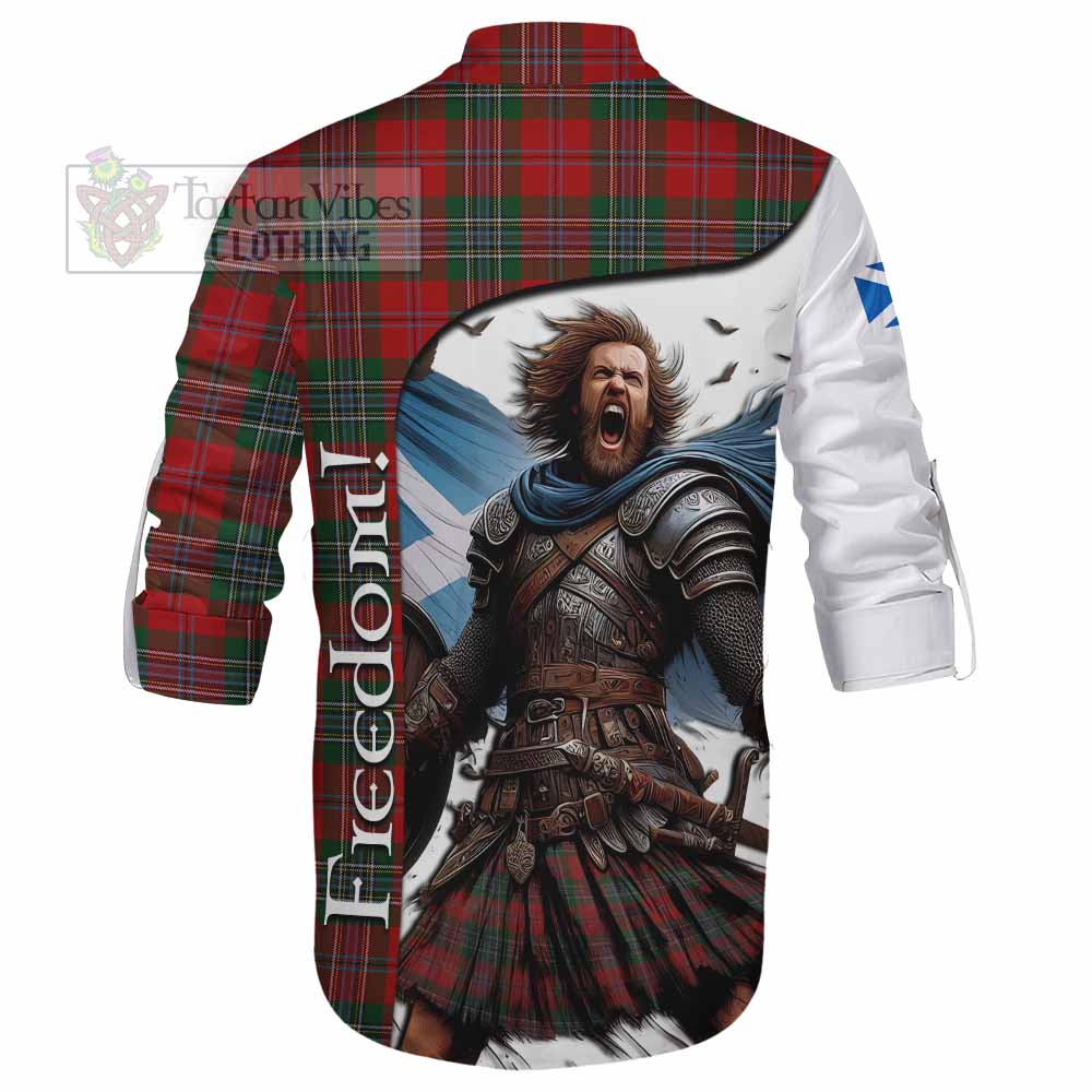 Tartan Vibes Clothing MacLean (McLean) Crest Tartan Ghillie Kilt Shirt Inspired by the Freedom of Scottish Warrior