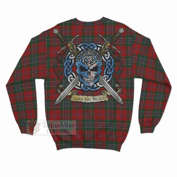 MacLean (McLean) Tartan Sweatshirt with Family Crest Celtic Skull Style