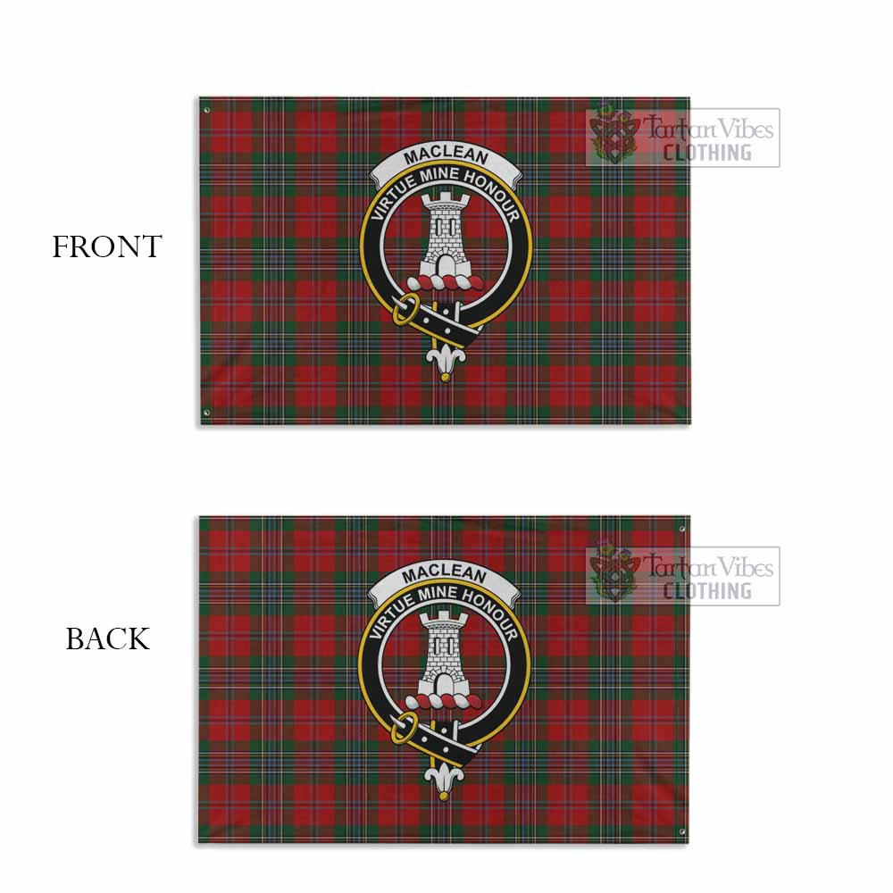 Tartan Vibes Clothing MacLean (McLean) Tartan House Flag with Family Crest