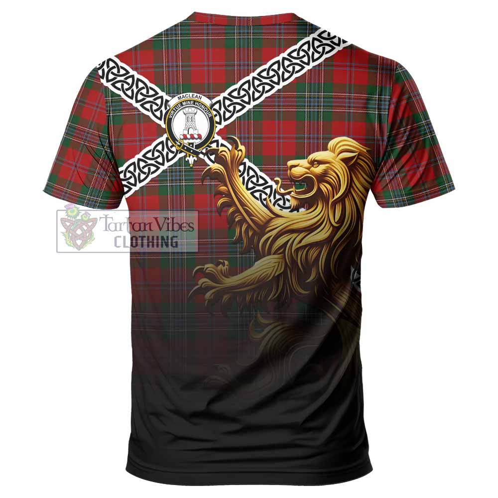 MacLean (McLean) Crest Tartan T-Shirt with Golden Lion Emblem Celtic Style - Tartan Vibes Clothing