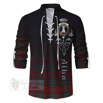 MacLean (McLean) Tartan Ghillie Kilt Shirt Featuring Alba Gu Brath Family Crest Celtic Inspired