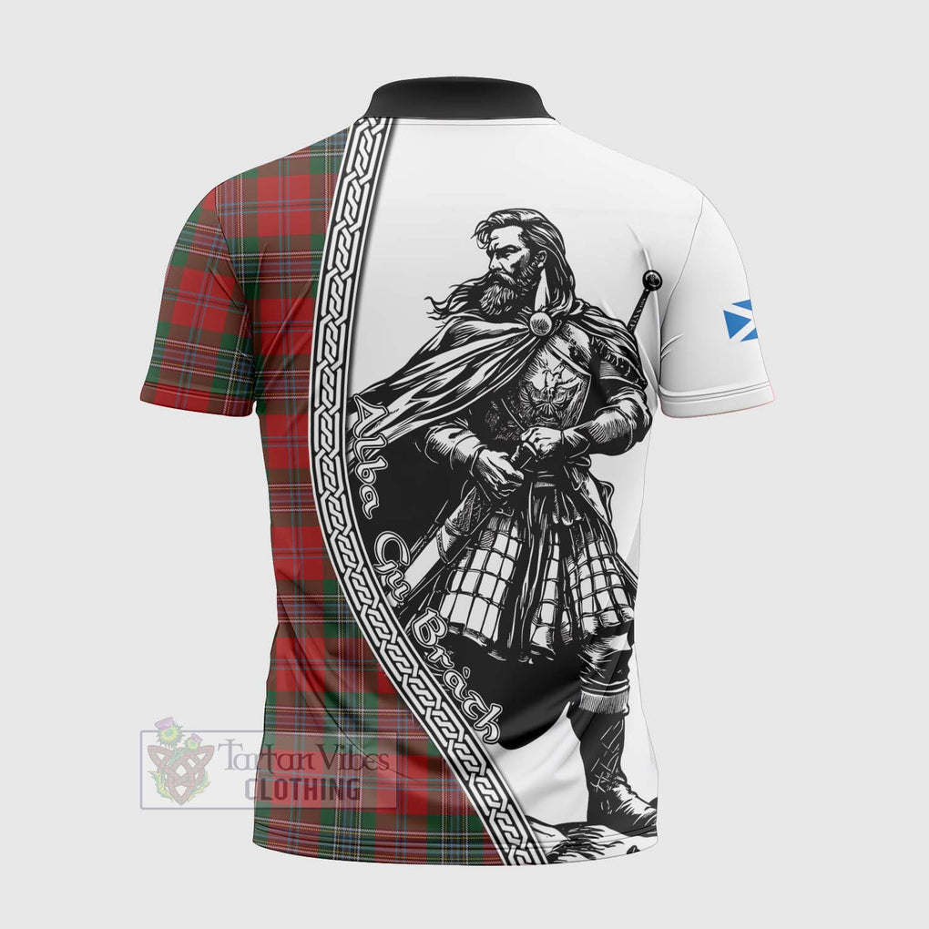 Tartan Vibes Clothing MacLean (McLean) Tartan Clan Crest Zipper Polo Shirt with Highlander Warrior Celtic Style