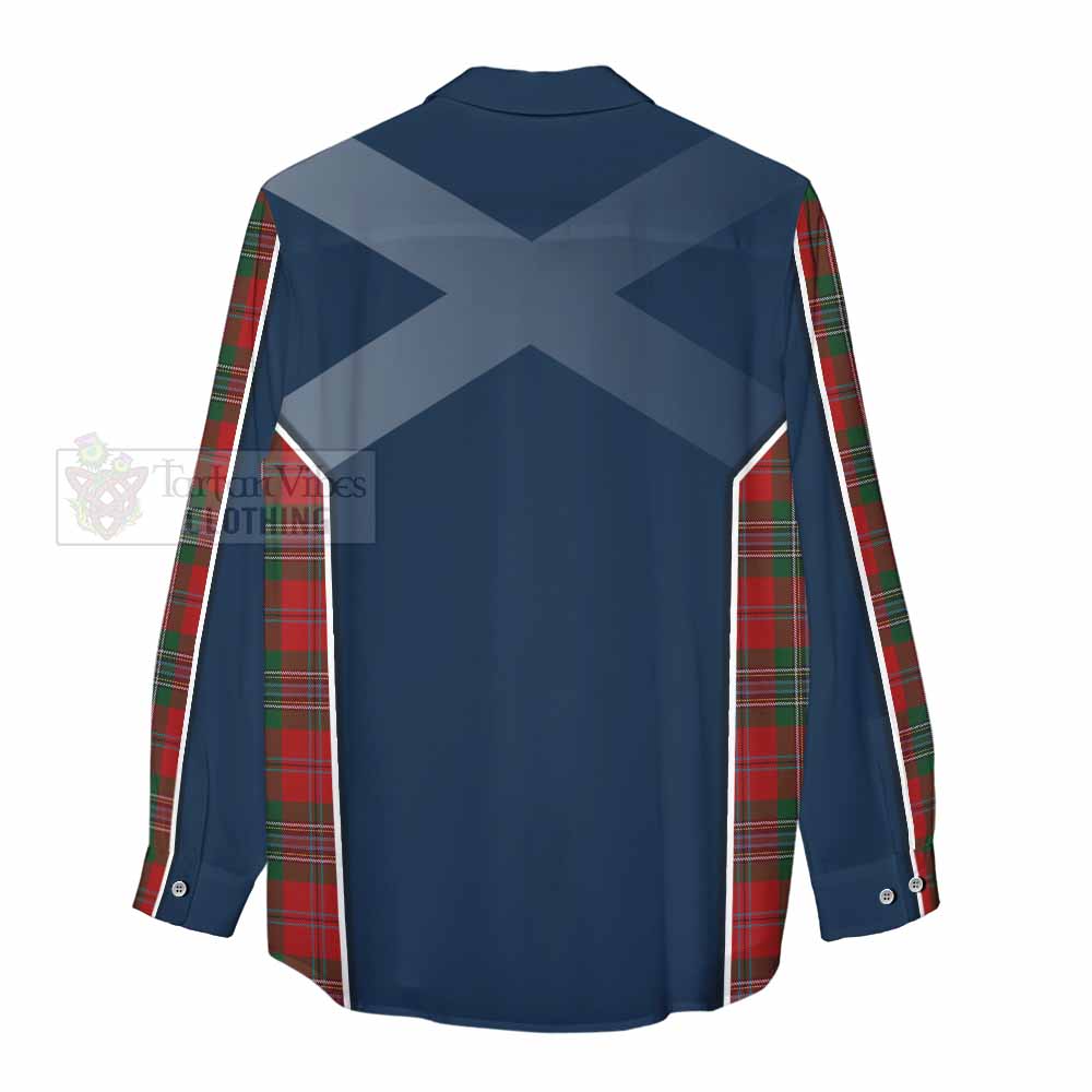 Tartan Vibes Clothing MacLean (McLean) Tartan Women's Casual Shirt with Family Crest and Lion Rampant Vibes Sport Style