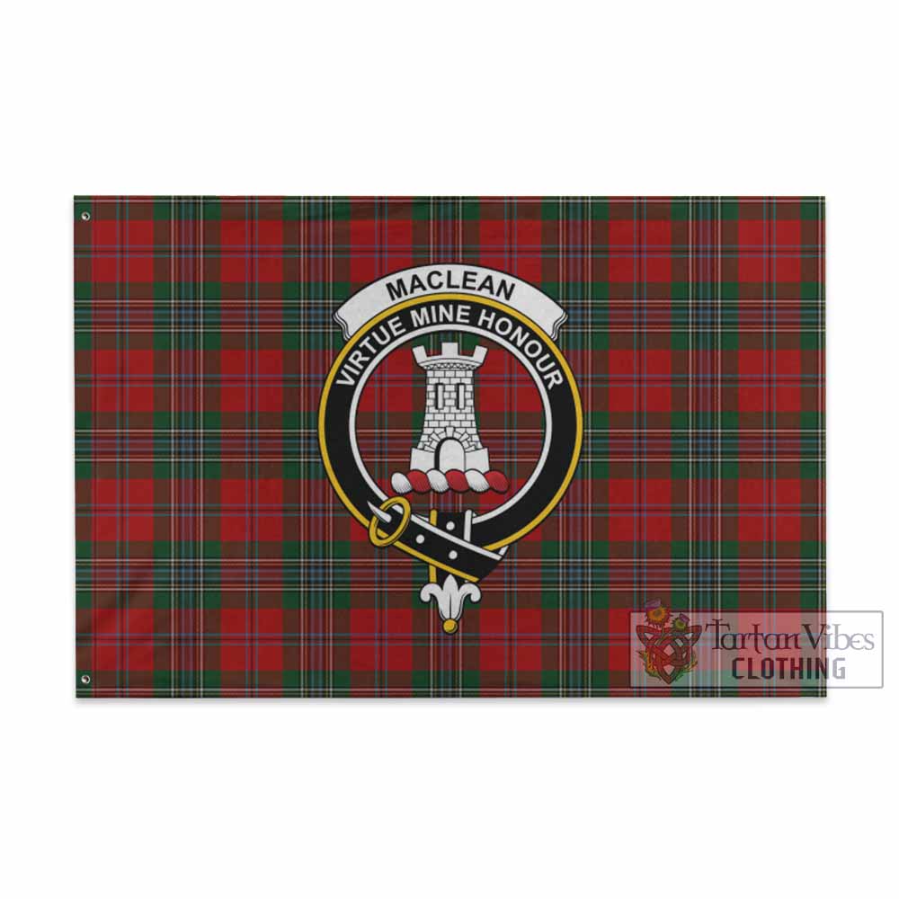 Tartan Vibes Clothing MacLean (McLean) Tartan House Flag with Family Crest