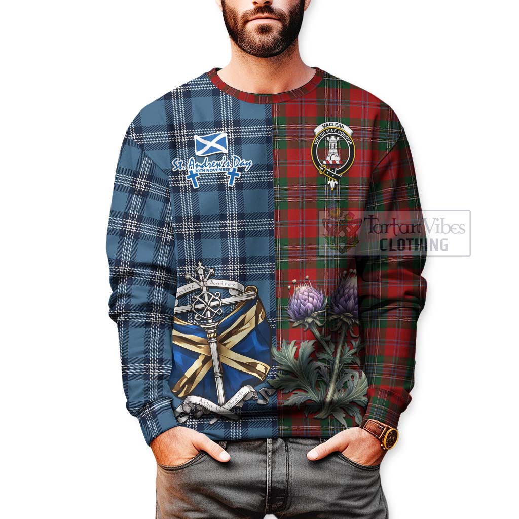 Tartan Vibes Clothing MacLean (McLean) Tartan Sweatshirt Happy St. Andrew's Day Half Tartan Style