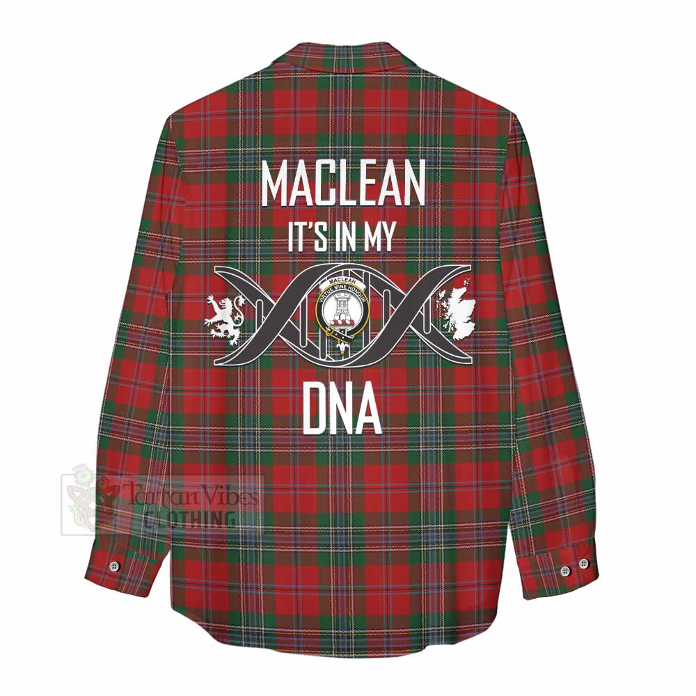 Tartan Vibes Clothing MacLean (McLean) Tartan Women's Casual Shirt with Family Crest DNA In Me Style