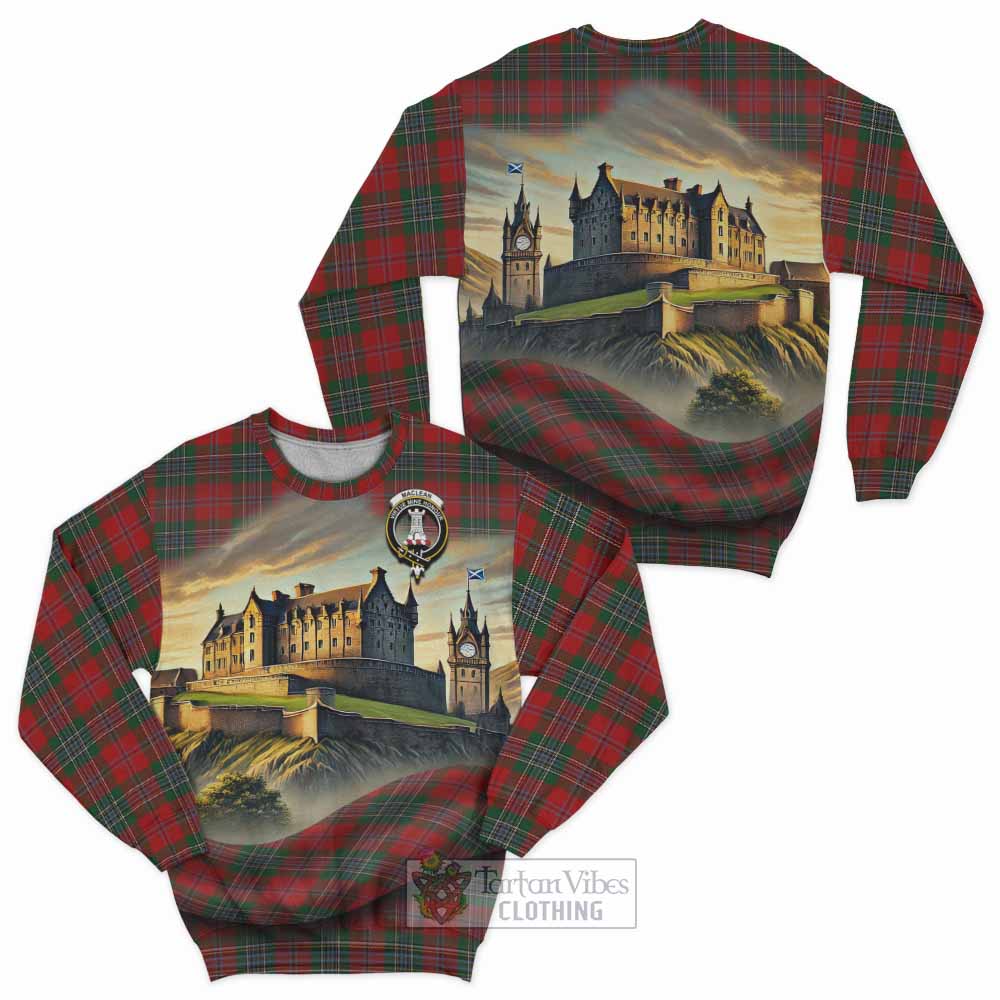 MacLean (McLean) Tartan Family Crest Sweatshirt with Scottish Ancient Castle Style - Tartan Vibes Clothing