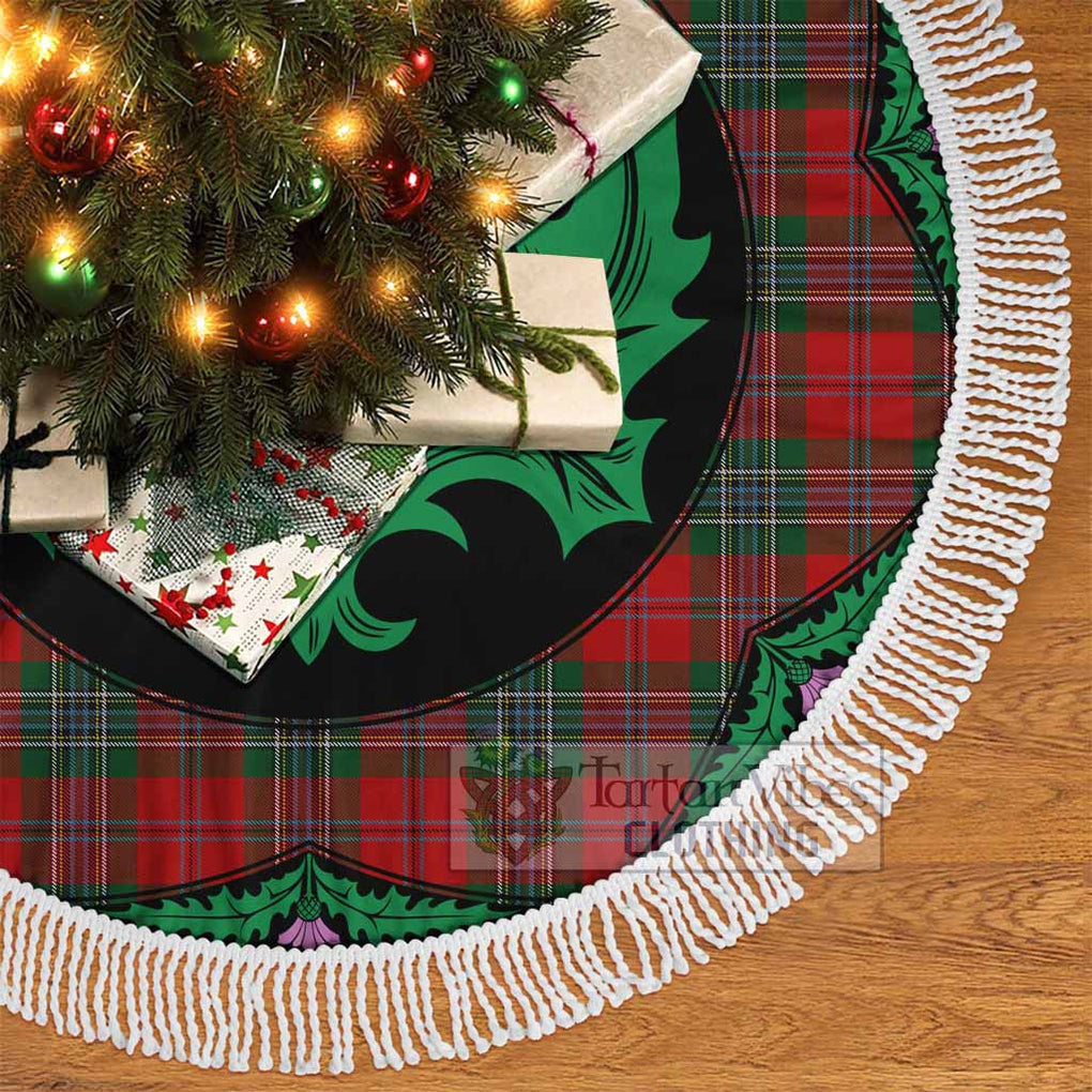 Tartan Vibes Clothing MacLean (McLean) Tartan Christmas Tree Skirt Scottish Thistle Style